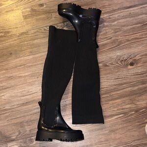 Elegant Black Over the Knee Boots